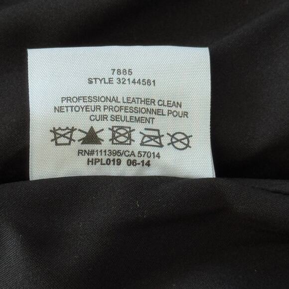 Tory Burch Leather Suede Trim Collarless Full Zip Jacket Black Size 6 - Picture 9 of 9